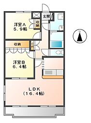 ルミエール・S 2LDKの間取図画像
