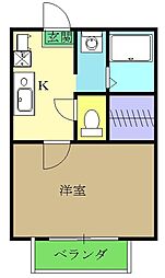 ウィル 2階1Kの間取り