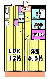 ビレッタＫ 1階1LDKの間取り
