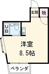 エクセルリヴィエール 3階ワンルームの間取り