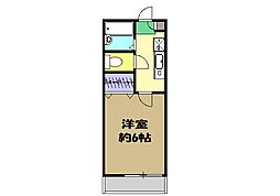 コーポ松尾 1階1Kの間取り