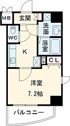 東京メトロ東西線 葛西駅 徒歩14分の賃貸マンション 4階1Kの間取り