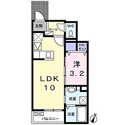 コートグランドゥール1 1LDKの間取図画像