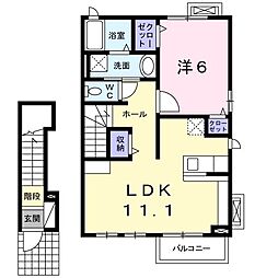 ブリッサ 1LDKの間取図画像