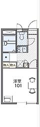 レオパレスサンパーク30番 1Kの間取図画像