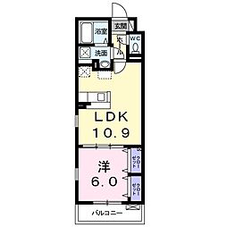 ルミウス祇園 1LDKの間取図画像
