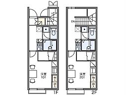 レオパレスｓｏｌｅｉｌ　総庭 2階1Kの間取り
