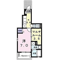 シャンドゥフルール2 1SKの間取図画像