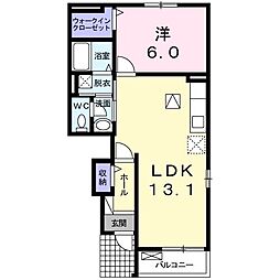ソレイユ　サクラ　ガーデン 1階1LDKの間取り
