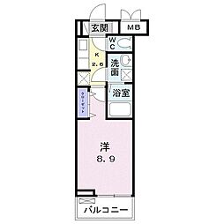LANDWELL 1Kの間取図画像