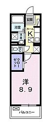 ピッコラフォレスタ 1Kの間取図画像
