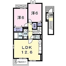 フローリッシュ 2LDKの間取図画像