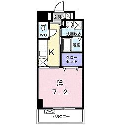 ラフィーナ 1Kの間取図画像