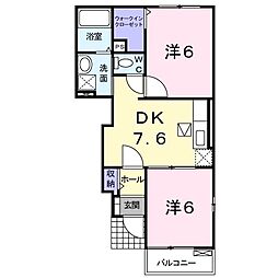 イストワール3 2DKの間取図画像