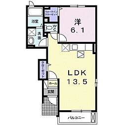 ゼファー1 1LDKの間取図画像
