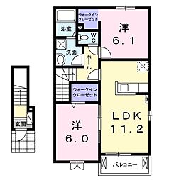 サンリットM's 2LDKの間取図画像