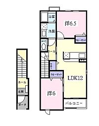 カーサフェリーチェA 2LDKの間取図画像