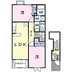 アメノ・カーサ 2階2LDKの間取り