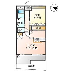シャローム 1LDKの間取図画像