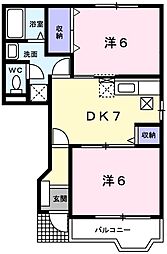 ヴィーヴル　ローマ 1階2DKの間取り