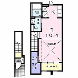 カーサグロリア2 ワンルームの間取図画像