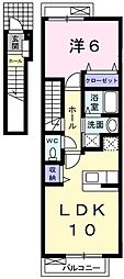 ラブリー永遠 1LDKの間取図画像