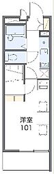 レオパレスサンモール 1Kの間取図画像