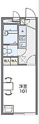 レオパレス鍵 1階1Kの間取り