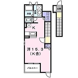 ボンヌ・シャンス多摩 2階ワンルームの間取り