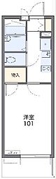 レオパレス浜木綿 1Kの間取図画像