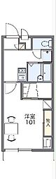 レオパレスマノワール 1Kの間取図画像