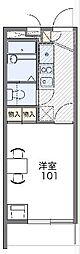 レオパレスヴィクトワール2 1Kの間取図画像