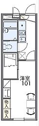 レオパレスターナー 1Kの間取図画像