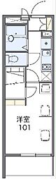 レオパレス中吉田U 1Kの間取図画像