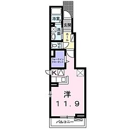 ハノン ワンルームの間取図画像