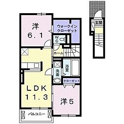 ラ・グレーシア2 2LDKの間取図画像