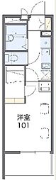 レオパレスバスケットタウン 1Kの間取図画像