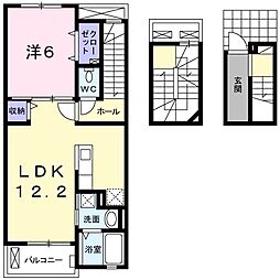 リュミエールオーブ 1LDKの間取図画像