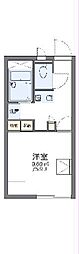 レオパレスエクセル 1Kの間取図画像