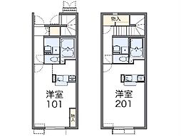 レオネクストカズキ 1Kの間取図画像
