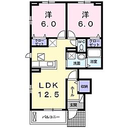 ラ・ルーチェ 2LDKの間取図画像