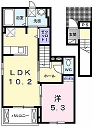 カーサ・ドマーニ 2階1LDKの間取り