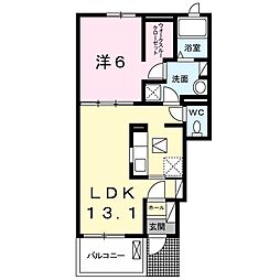 アレス 1LDKの間取図画像