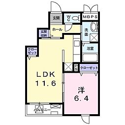 ベル・マルーン 1LDKの間取図画像