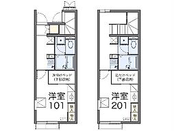 レオパレスプレジール町田 1Kの間取図画像
