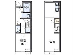 小田急小田原線 本厚木駅 バス25分 依知小学校前下車 徒歩7分の賃貸アパート 1階1LDKの間取り