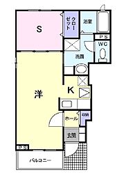 メープル 1LDKの間取図画像