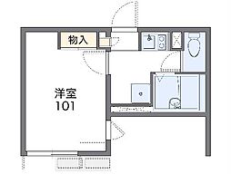 東急田園都市線 宮崎台駅 徒歩13分の賃貸アパート 2階1Kの間取り