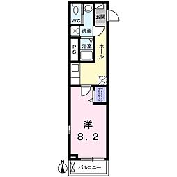 スターシャインハイム 1Kの間取図画像