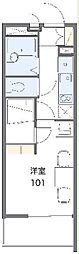 レオパレスハーバーサイドE棟 1Kの間取図画像